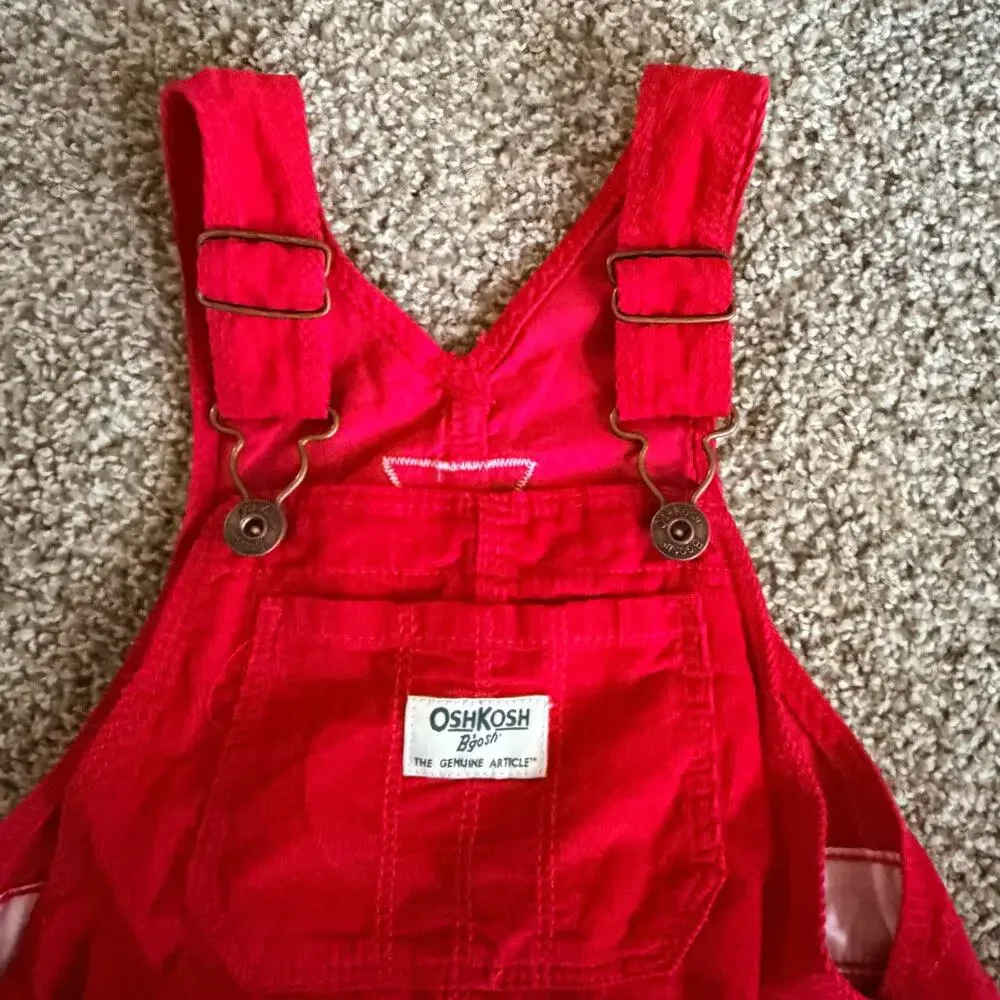 OshKosh B'gosh Red Overall Dress Girls Size 5T